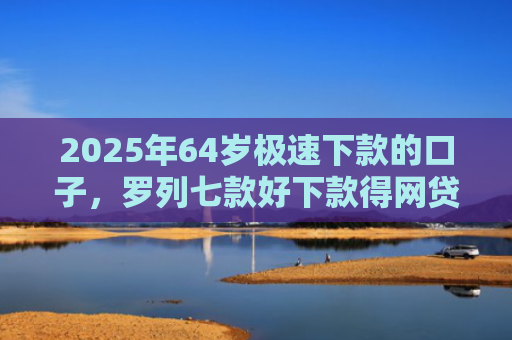 2025年64岁极速下款的口子，罗列七款好下款得网贷口子
