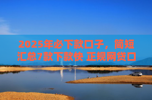 2025年必下款口子，简短汇总7款下款快 正规网贷口子