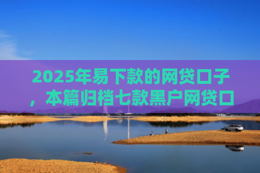 2025年易下款的网贷口子，本篇归档七款黑户网贷口子包下款