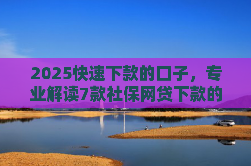 2025快速下款的口子，专业解读7款社保网贷下款的口子