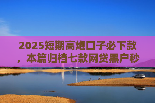 2025短期高炮口子必下款，本篇归档七款网贷黑户秒下款口子