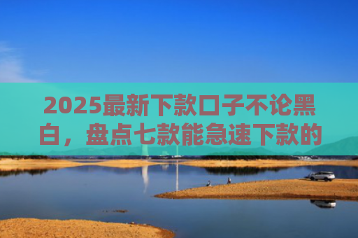 2025最新下款口子不论黑白，盘点七款能急速下款的网贷口子
