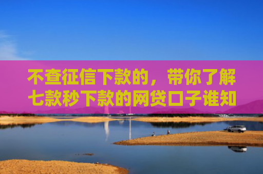 不查征信下款的，带你了解七款秒下款的网贷口子谁知道