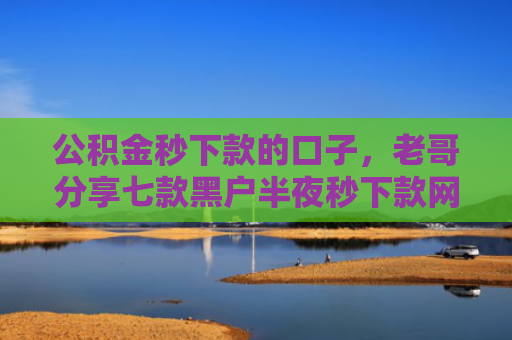 公积金秒下款的口子，老哥分享七款黑户半夜秒下款网贷