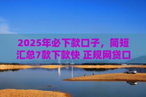 2025年必下款口子，简短汇总7款下款快 正规网贷口子