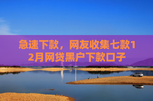 急速下款，网友收集七款12月网贷黑户下款口子