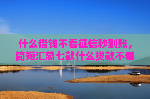 什么借钱不看征信秒到账，简短汇总七款什么贷款不看征信秒下款