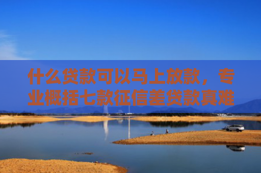 什么贷款可以马上放款，专业概括七款征信差贷款真难下款吗