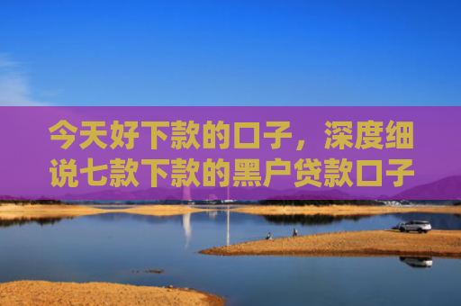 今天好下款的口子，深度细说七款下款的黑户贷款口子