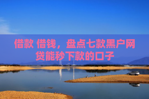 借款 借钱，盘点七款黑户网贷能秒下款的口子