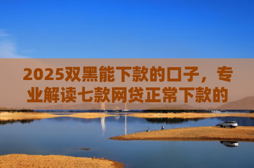 2025双黑能下款的口子，专业解读七款网贷正常下款的老口子