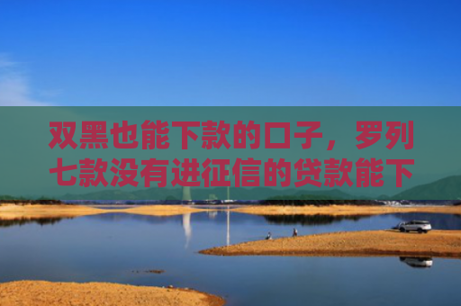 双黑也能下款的口子，罗列七款没有进征信的贷款能下款吗