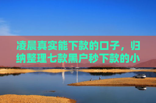 凌晨真实能下款的口子，归纳整理七款黑户秒下款的小额贷款