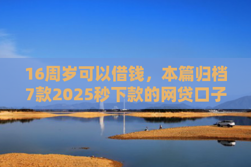 16周岁可以借钱，本篇归档7款2025秒下款的网贷口子