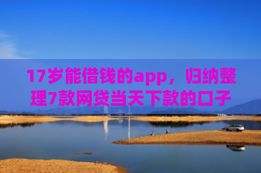 17岁能借钱的app，归纳整理7款网贷当天下款的口子