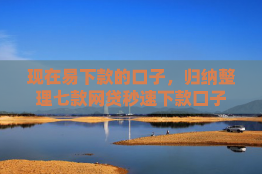 现在易下款的口子，归纳整理七款网贷秒速下款口子
