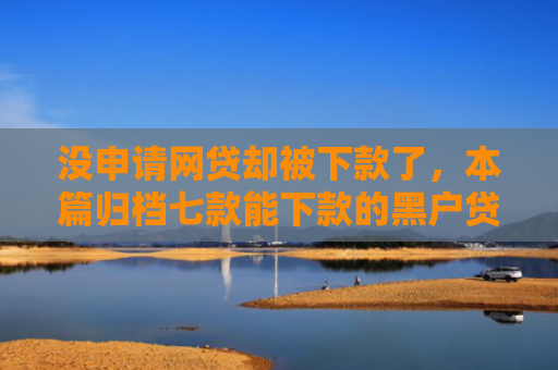 没申请网贷却被下款了，本篇归档七款能下款的黑户贷款平台有哪些