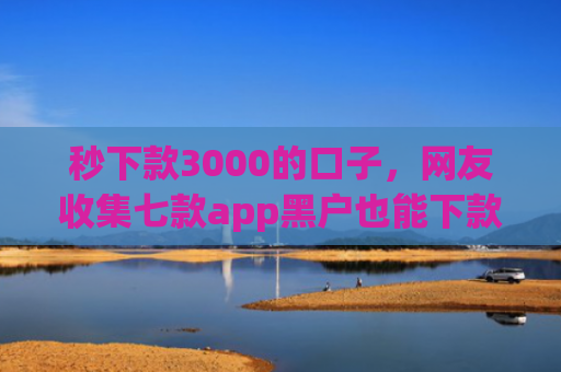 秒下款3000的口子，网友收集七款app黑户也能下款
