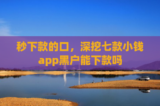 秒下款的口，深挖七款小钱app黑户能下款吗