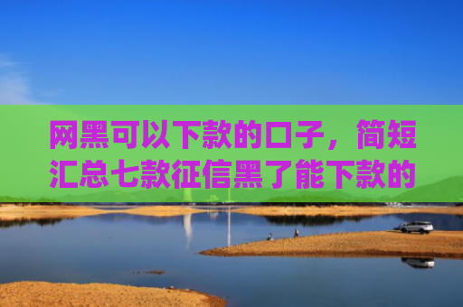 网黑可以下款的口子，简短汇总七款征信黑了能下款的网贷app