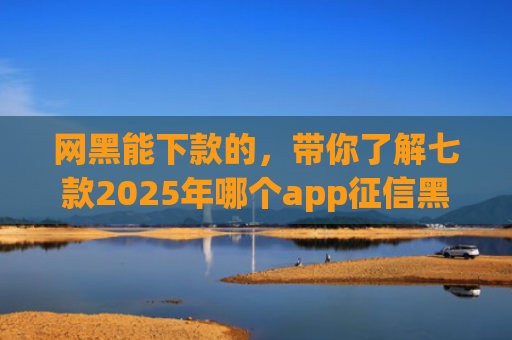 网黑能下款的，带你了解七款2025年哪个app征信黑户能下款