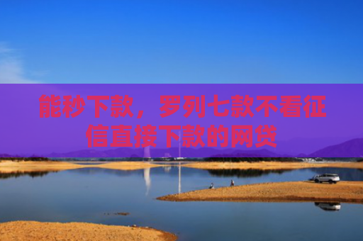 能秒下款，罗列七款不看征信直接下款的网贷