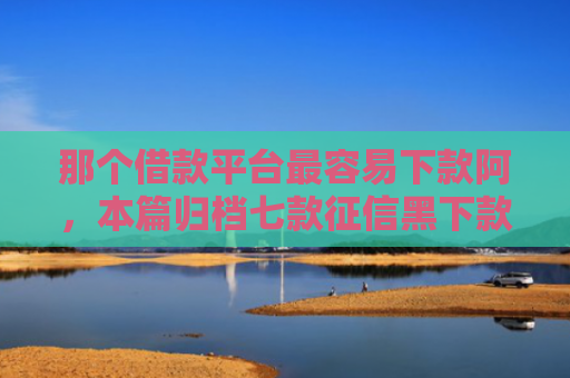 那个借款平台最容易下款阿，本篇归档七款征信黑下款快的网贷